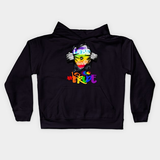 LIEBE IST LIEBE PRIDE Kids Hoodie by SamaraIvory